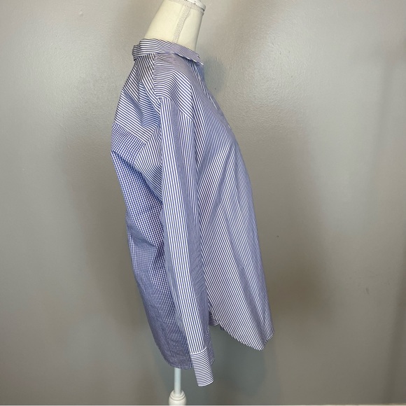 Nordstrom Signature Blue White Stripe Button Down Size Medium - Picture 3 of 8